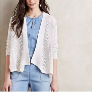 Anthropologie cream knit cardigan.